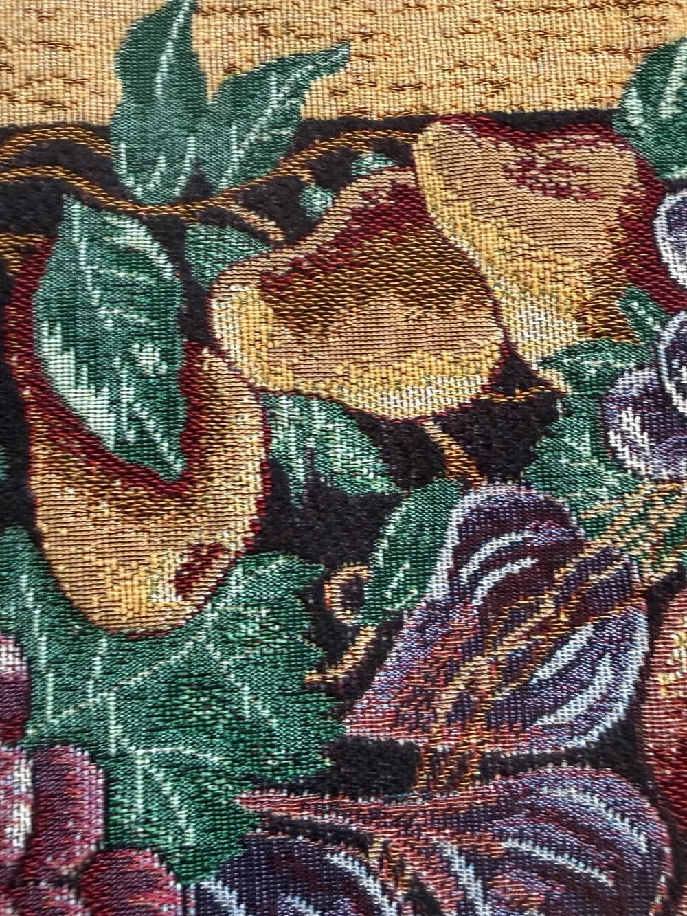 Vintage Jacquard Woven Tapestry Table Runner Harvest Fruit Vineyard Tuscan 90x13